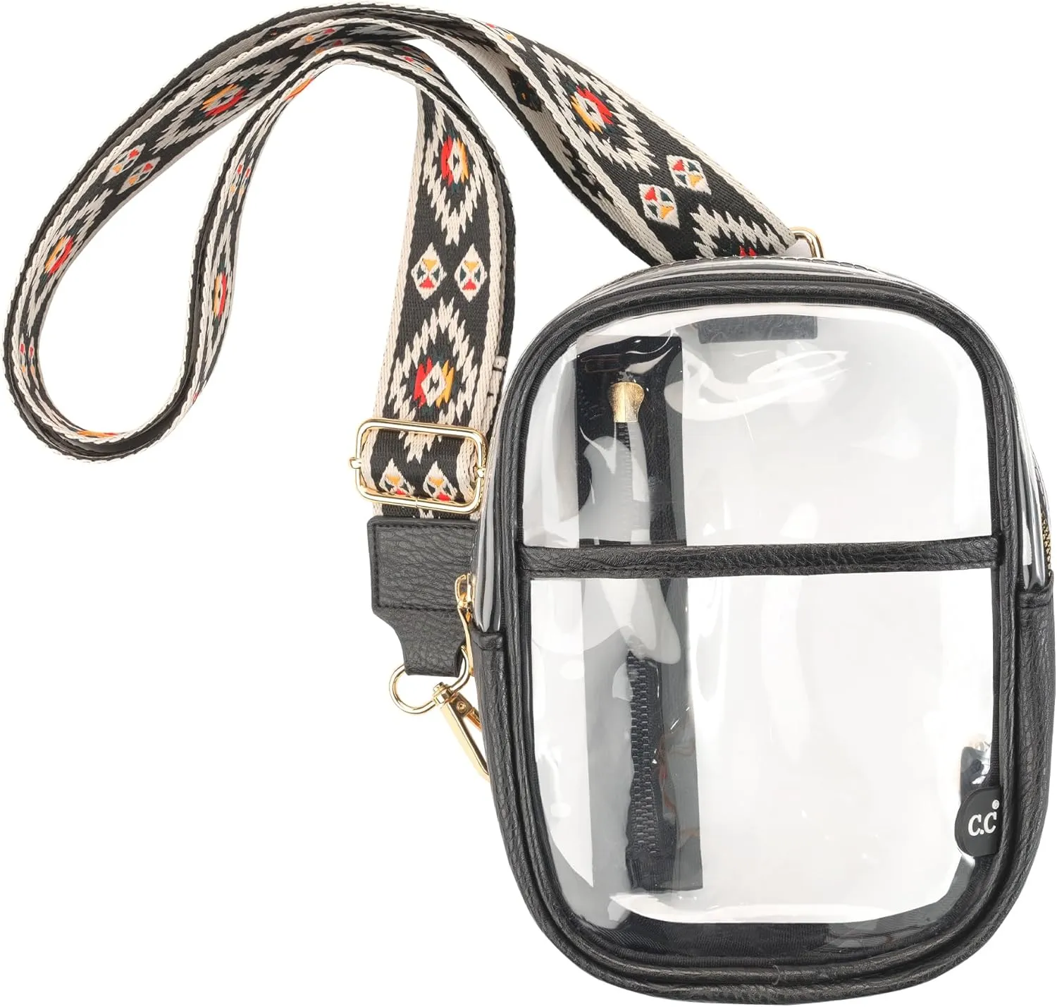 C.C Belt Bag for Women Sling Bag Crossbody Bags with Adjustable Strap for Women (Aztec - Black)
