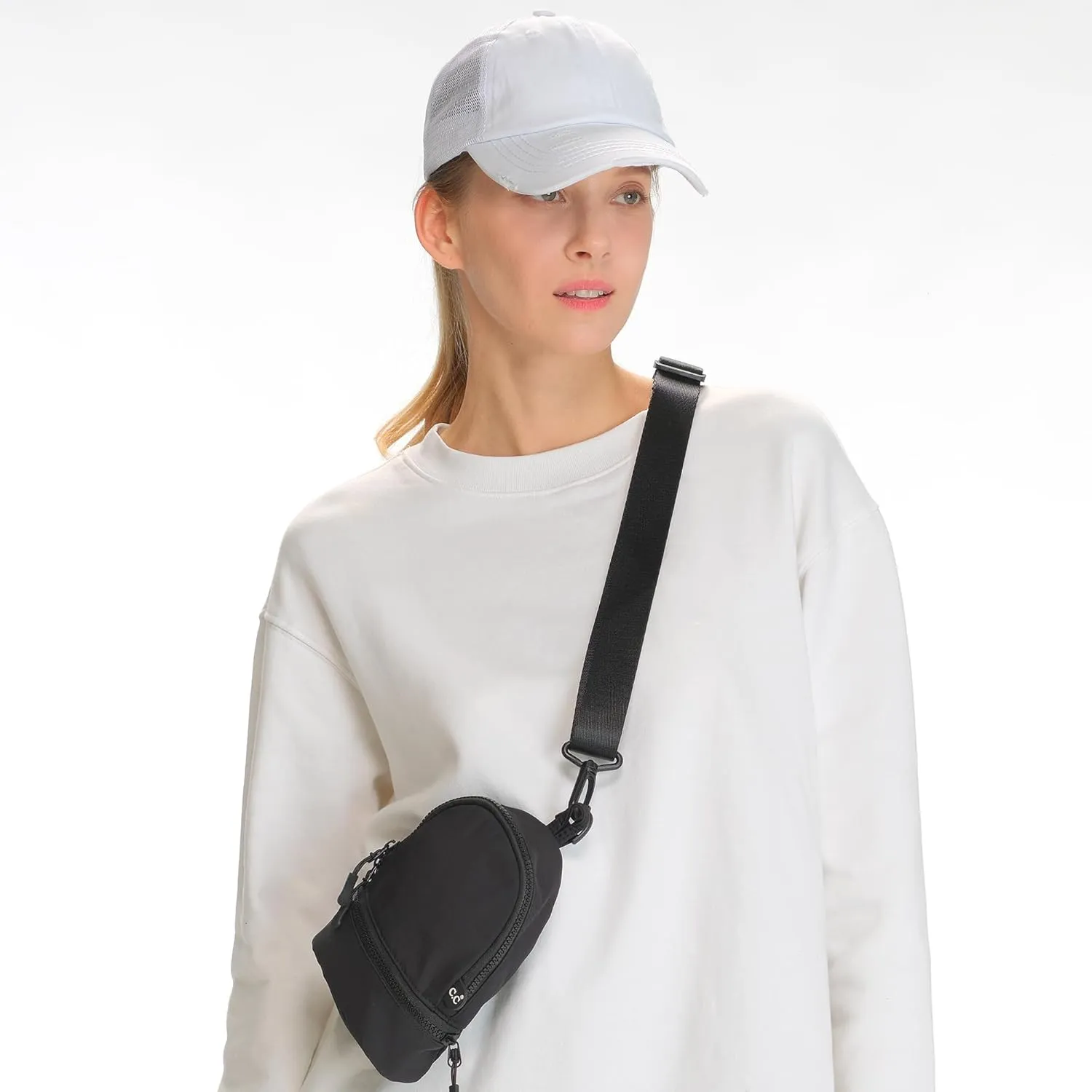 C.C Belt Bag for Women Sling Bag Crossbody Bags with Adjustable Strap for Women (Backpack - Black)