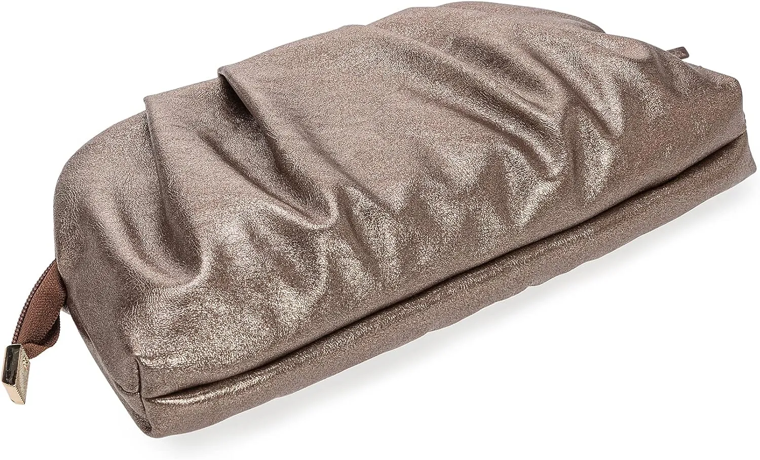 CHARMING TAILOR Chic Soft Vegan Leather Clutch Bag Dressy Pleated PU Evening Purse for Women