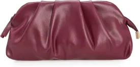 CHARMING TAILOR Chic Soft Vegan Leather Clutch Bag Dressy Pleated PU Evening Purse for Women