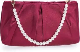 CHARMING TAILOR Evening Bag Women Wedding Party Handbag Small Dressy Formal Purse Pleated Satin Clutch