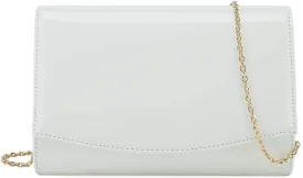 CHARMING TAILOR Patent Leather Flap Clutch Classic Elegant Evening Bag Chic Dress Purse