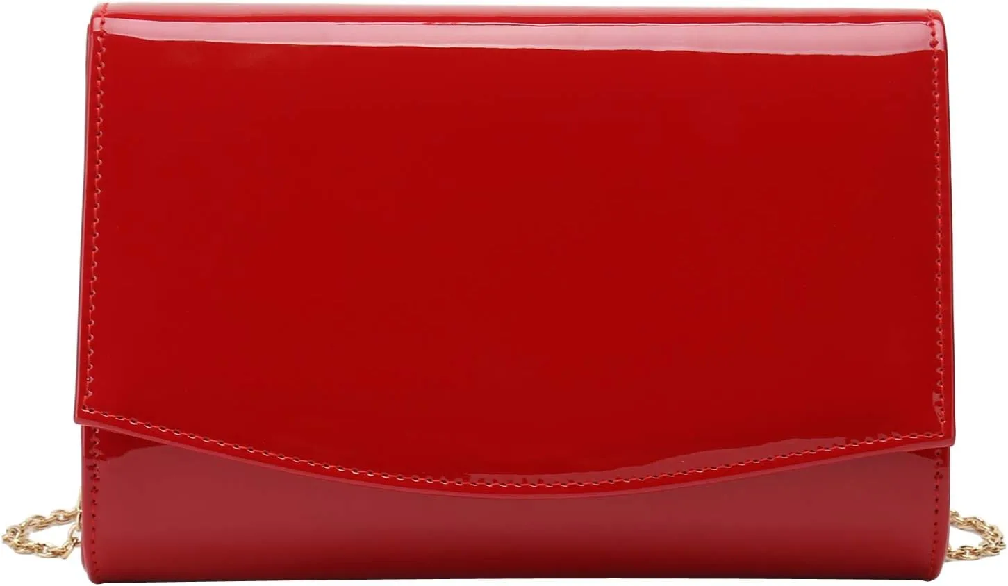 CHARMING TAILOR Patent Leather Flap Clutch Classic Elegant Evening Bag Chic Dress Purse