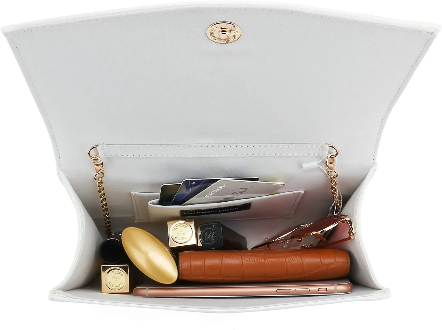 CHARMING TAILOR Patent Leather Flap Clutch Classic Elegant Evening Bag Chic Dress Purse
