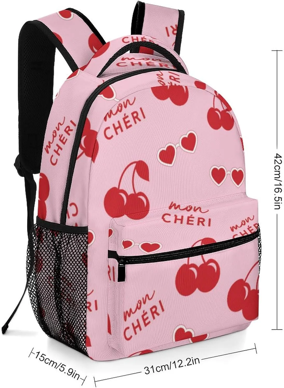 Cherry Backpack Casual Travel Daily Work Camping School Bag with Multiple Pockets