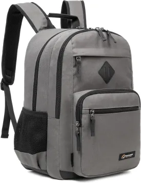 Classic Carry-on Travel Backpack, Laptop Backpack with Padded 17 inch Laptop Sleeve, Multi Pocket College Backpack, Casual Daypack Backpacks - Grey