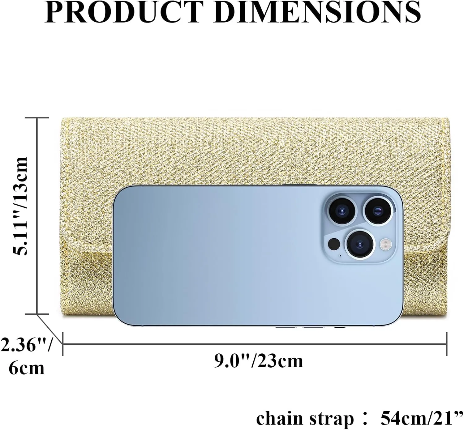 Clutch Purses for Women, Evening Bag with Detachable Chain Ladies Sparkling Party Handbag Wedding Bags