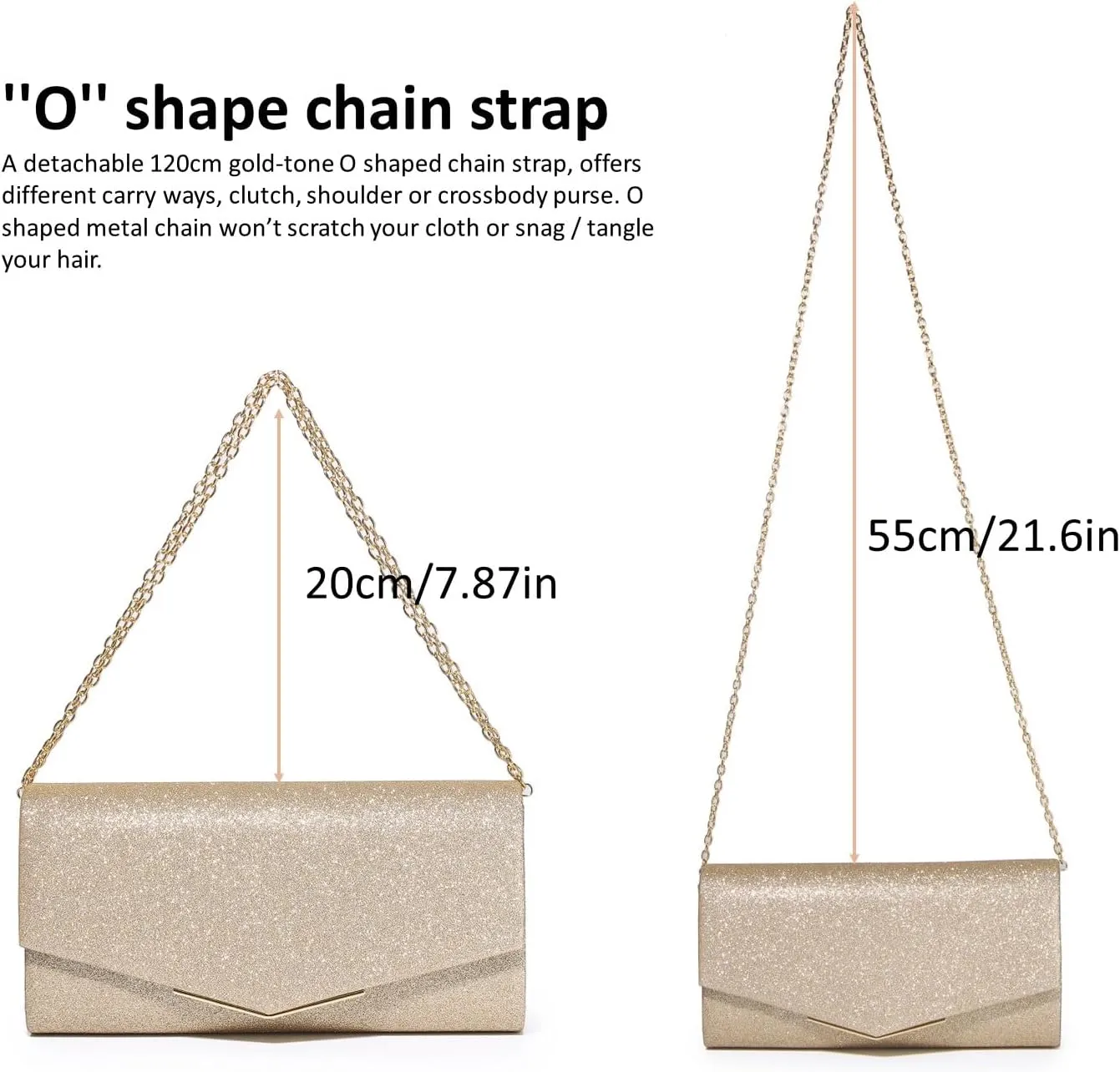 Clutch Purses For Women Evening Bags Shining Envelope Handbags Shoulder Crossbody bag for Women Wedding Party Prom
