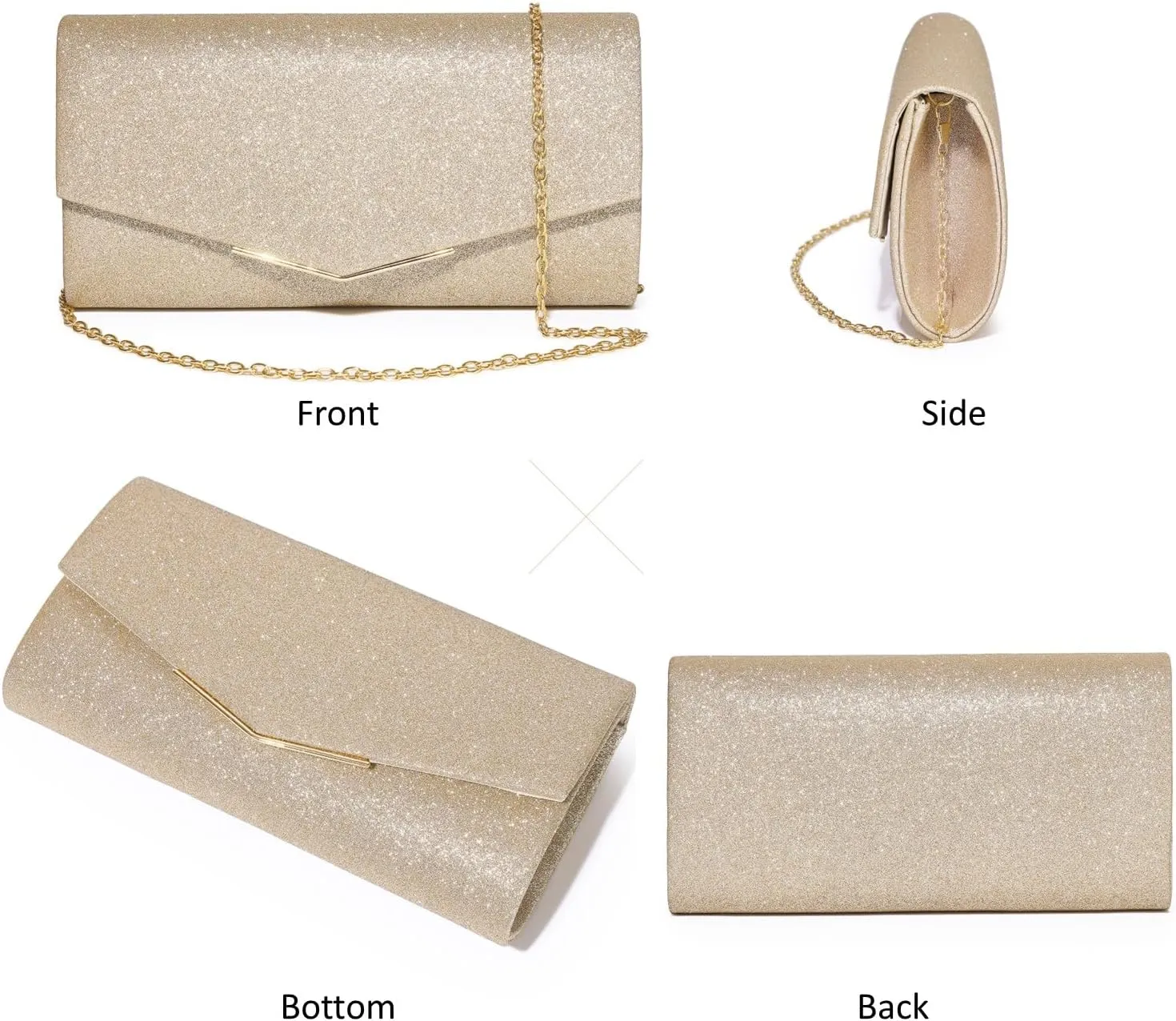 Clutch Purses For Women Evening Bags Shining Envelope Handbags Shoulder Crossbody bag for Women Wedding Party Prom