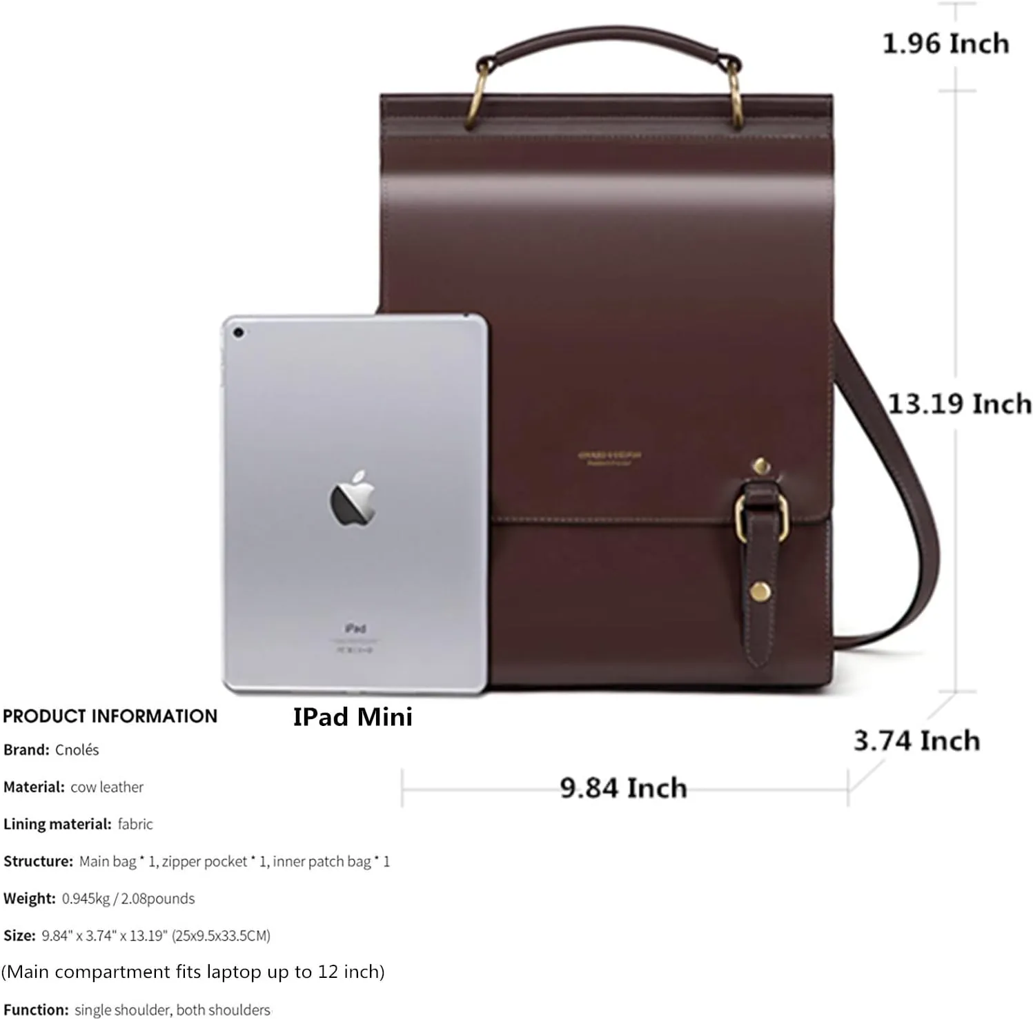 Cnoles Leather Backpack Purse For Women Fashion Ladies Vintage Bags Casual College Travel Backpacks bag Brown