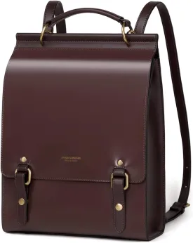 Cnoles Leather Backpack Purse For Women Fashion Ladies Vintage Bags Casual College Travel Backpacks bag Brown