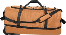 CONTAIL 32" Soft-Sided Rolling Duffle Bag with 2 Wheels,Expandable from 110L to 140L,Foldable Travel Duffel with Multiple Compartments,Brown