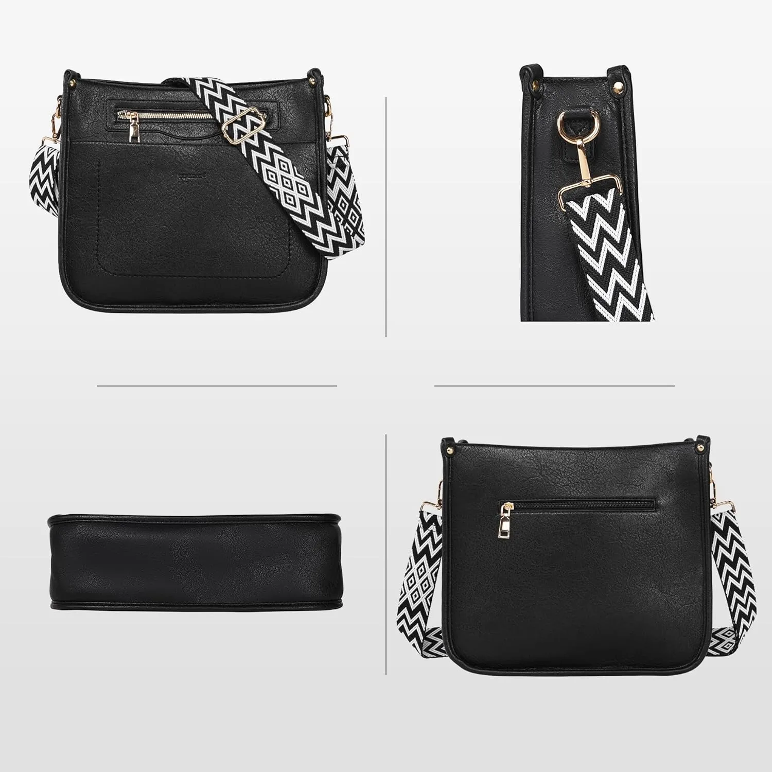 Crossbody Bags for Women 7-Pockets Purses for Women Vegan Leather Hobo Bag Shoulder Bag Handbags with Ajustable Strap