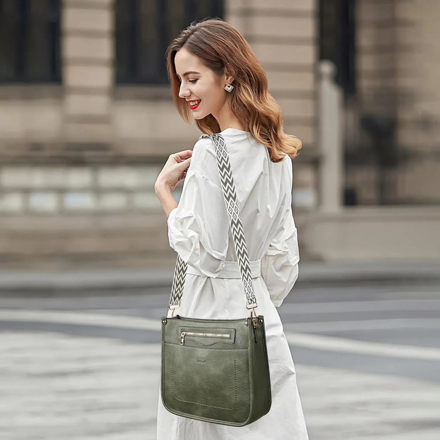 Crossbody Bags for Women 7-Pockets Purses for Women Vegan Leather Hobo Bag Shoulder Bag Handbags with Ajustable Strap