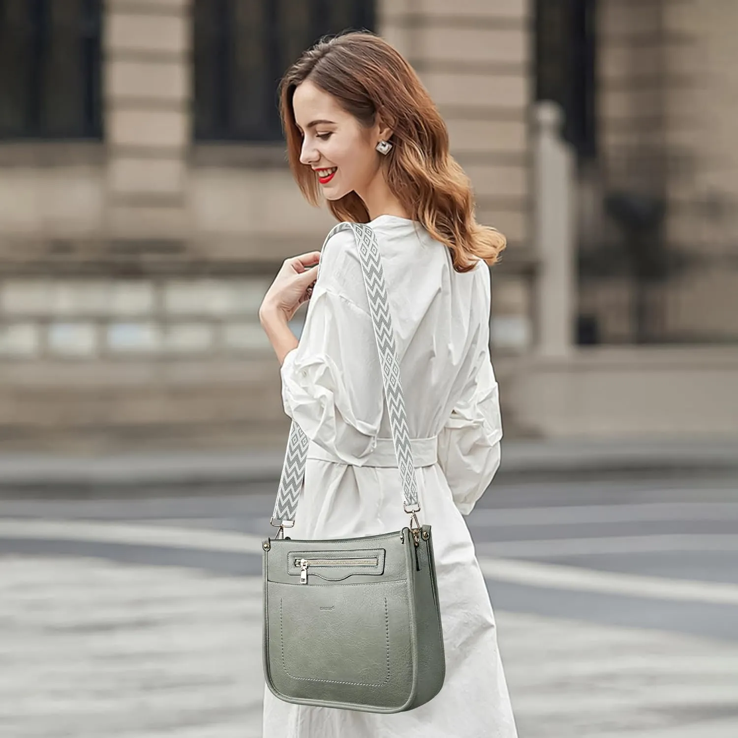 Crossbody Bags for Women 7-Pockets Purses for Women Vegan Leather Hobo Bag Shoulder Bag Handbags with Ajustable Strap
