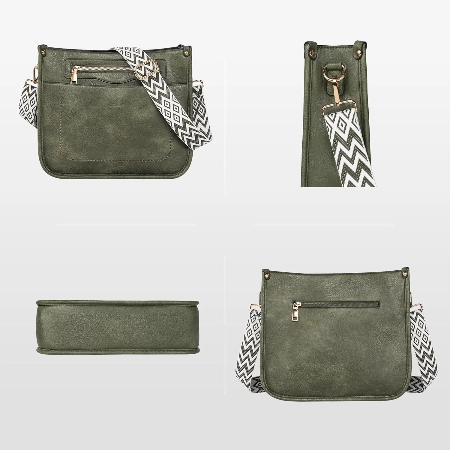 Crossbody Bags for Women 7-Pockets Purses for Women Vegan Leather Hobo Bag Shoulder Bag Handbags with Ajustable Strap