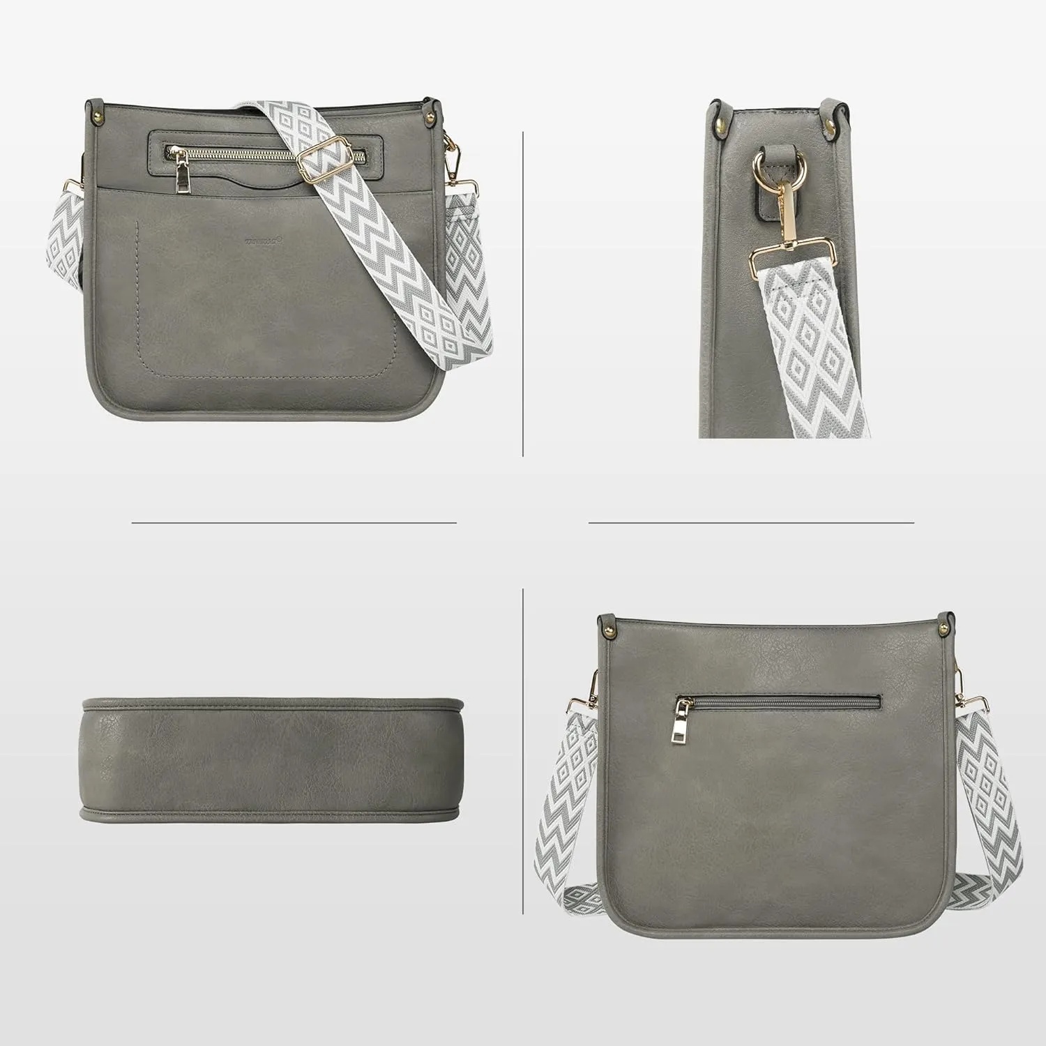 Crossbody Bags for Women 7-Pockets Purses for Women Vegan Leather Hobo Bag Shoulder Bag Handbags with Ajustable Strap