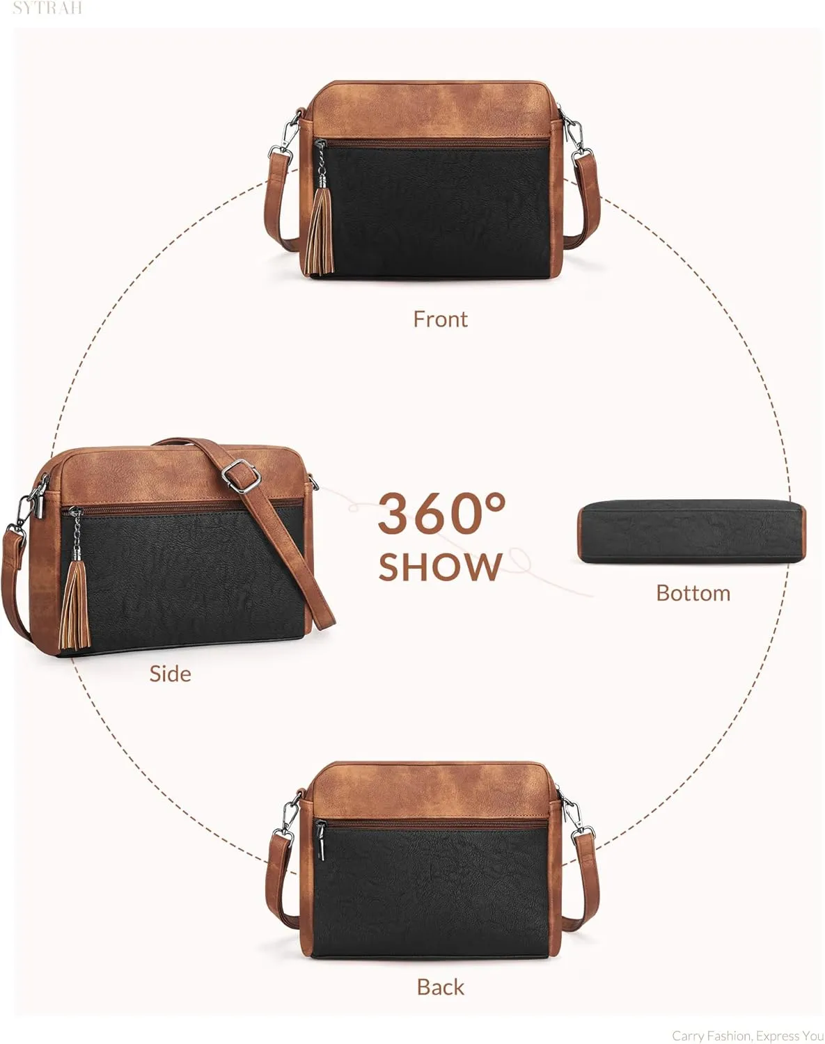 Crossbody Bags for Women, Crossbody Purse Soft Leather Purses for Women Shoulder Handbags with Tassel