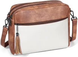 Crossbody Bags for Women, Crossbody Purse Soft Leather Purses for Women Shoulder Handbags with Tassel
