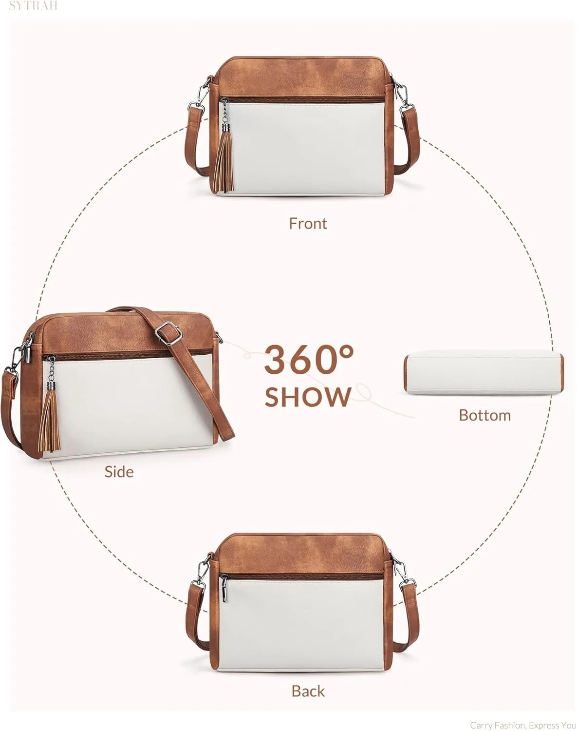 Crossbody Bags for Women, Crossbody Purse Soft Leather Purses for Women Shoulder Handbags with Tassel