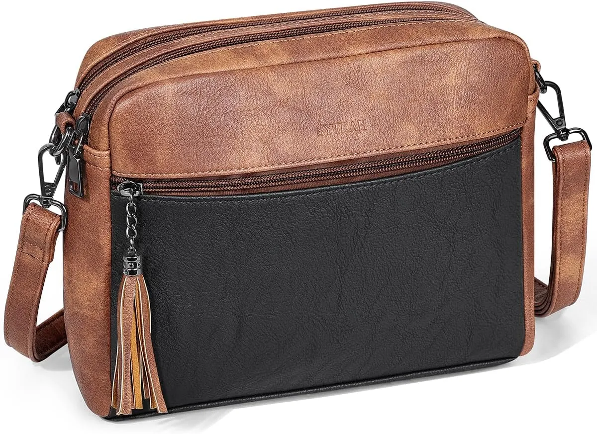 Crossbody Bags for Women, Crossbody Purse Soft Leather Purses for Women Shoulder Handbags with Tassel