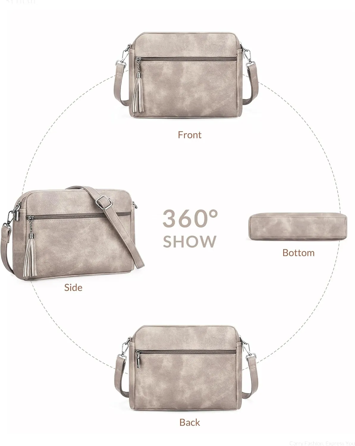 Crossbody Bags for Women, Crossbody Purse Soft Leather Purses for Women Shoulder Handbags with Tassel