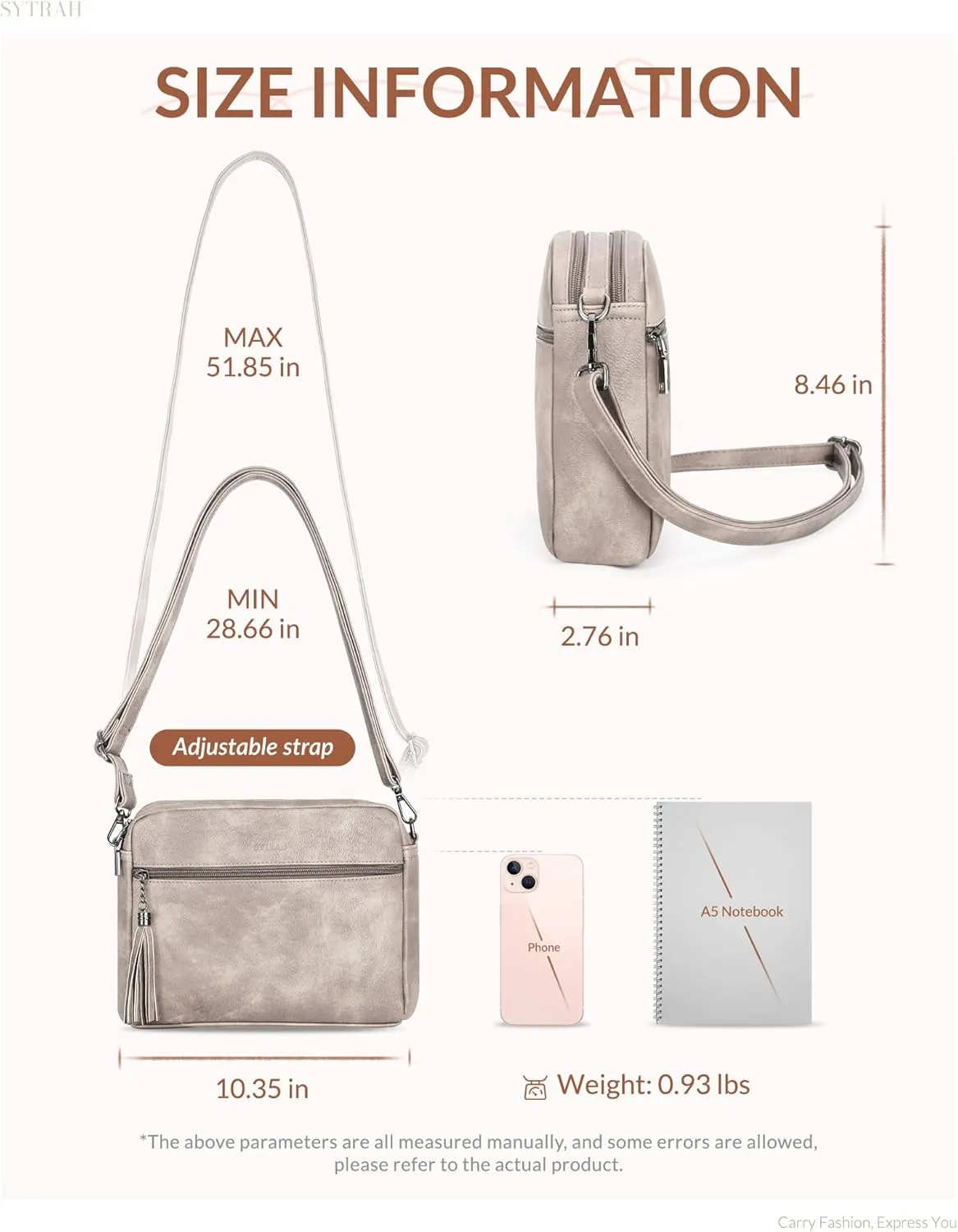 Crossbody Bags for Women, Crossbody Purse Soft Leather Purses for Women Shoulder Handbags with Tassel