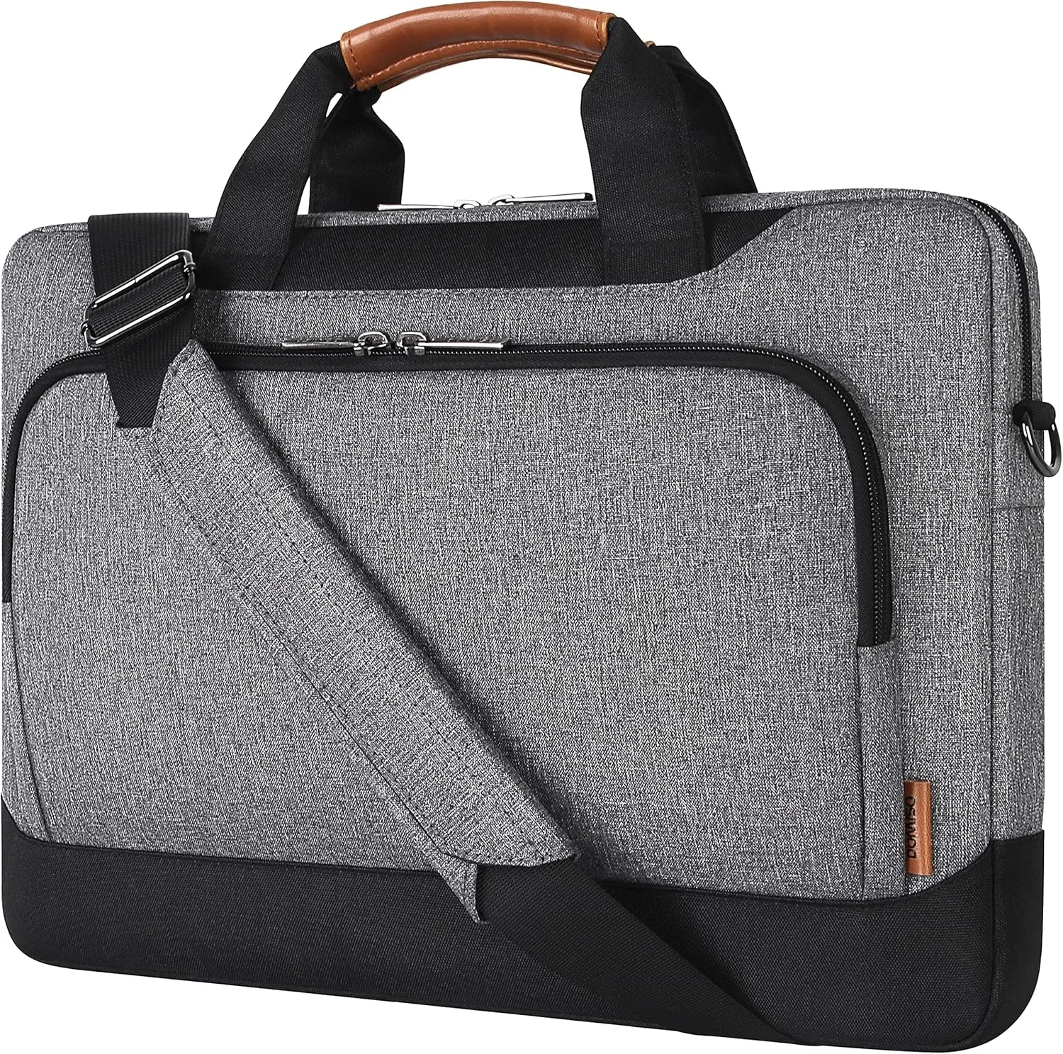 DOMISO 15-15.6 Inch Laptop Sleeve Business Briefcase Computer Case Compatible with Lenovo 15.6" Ideapad 330/16" MacBook Pro/HP EliteBook 850 G3/Envy x360 15/Latitude 3580/Acer Chromebook/Asus,Grey