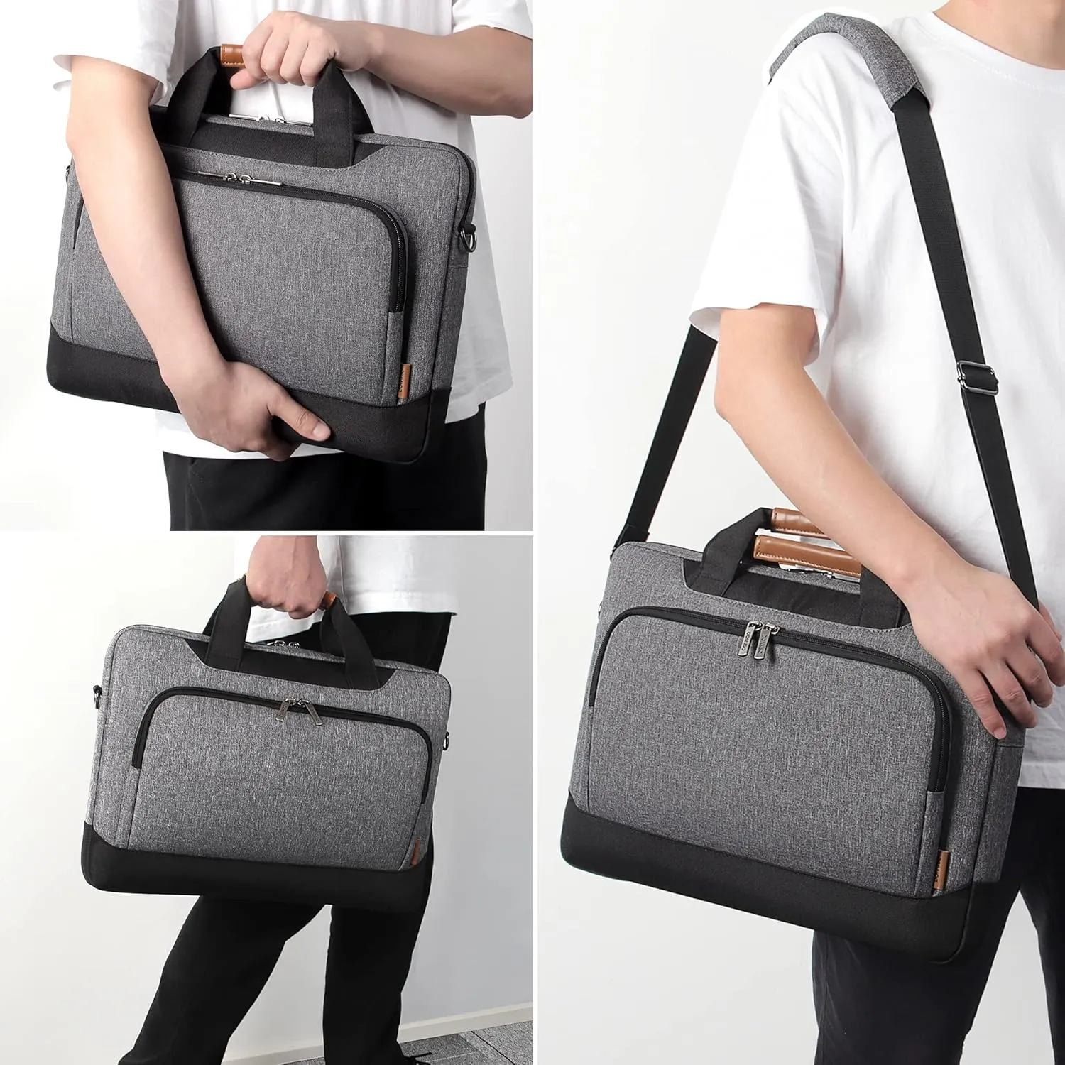 DOMISO 15-15.6 Inch Laptop Sleeve Business Briefcase Computer Case Compatible with Lenovo 15.6" Ideapad 330/16" MacBook Pro/HP EliteBook 850 G3/Envy x360 15/Latitude 3580/Acer Chromebook/Asus,Grey