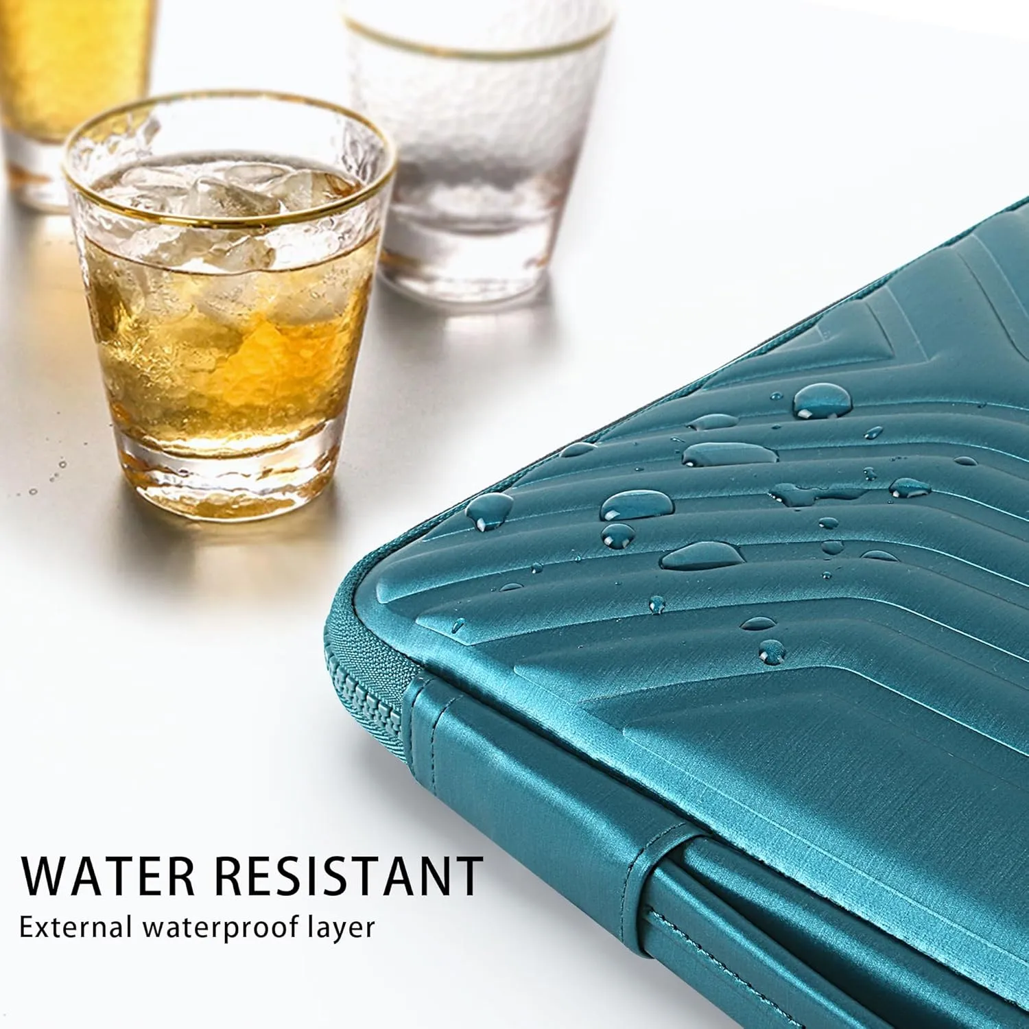 DOMISO 15.6 Inch Shockproof Waterproof Laptop Sleeve with Handle Lightweight Soft EVA Tablet Case for 15.6" Laptops/Lenovo IdeaPad/Acer Aspire E15 / HP ENVY 15 / Dell, Teal