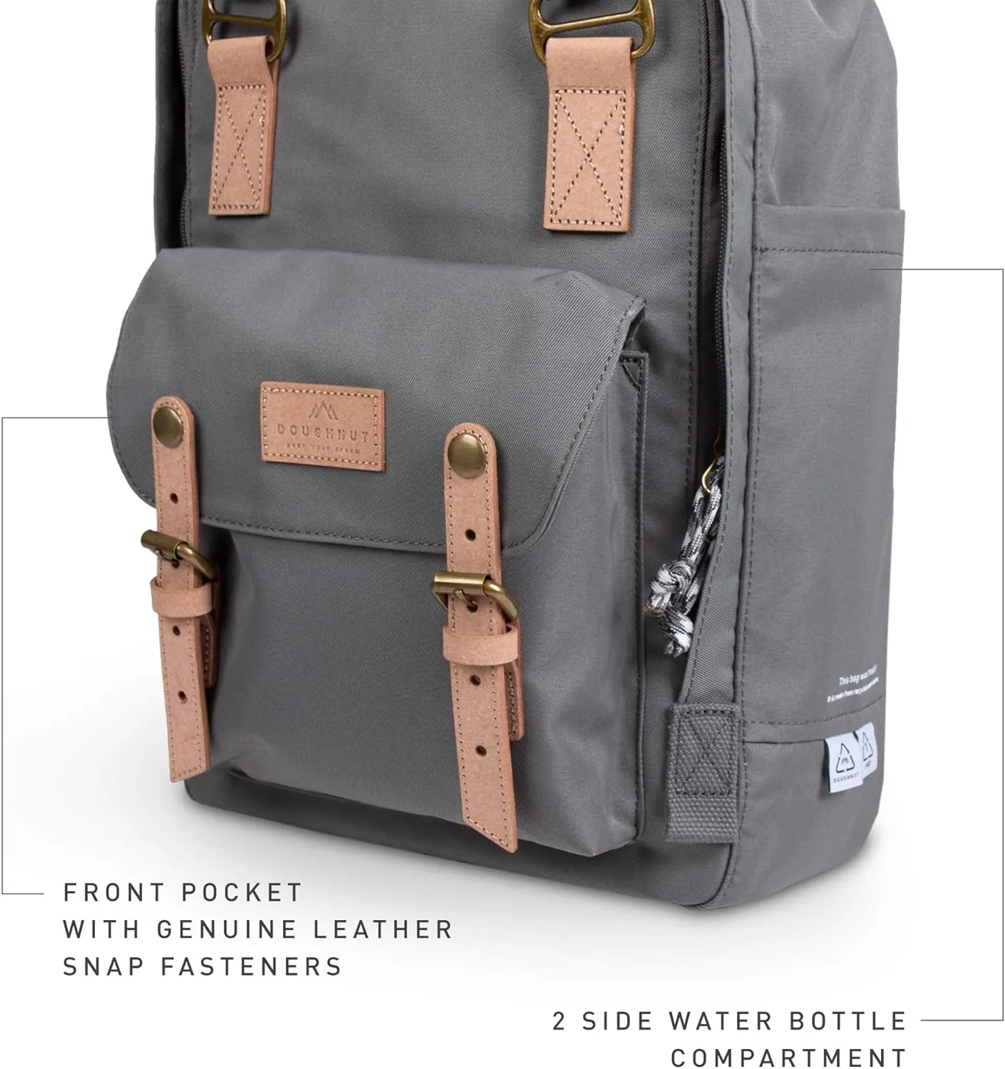 Doughnut Travel Laptop Backpack, Slim Durable Reborn Series Daypack Backpacks, Water Resistant College School Computer Bag for Men & Women Fits 14 Inch Notebook(Dark Grey)