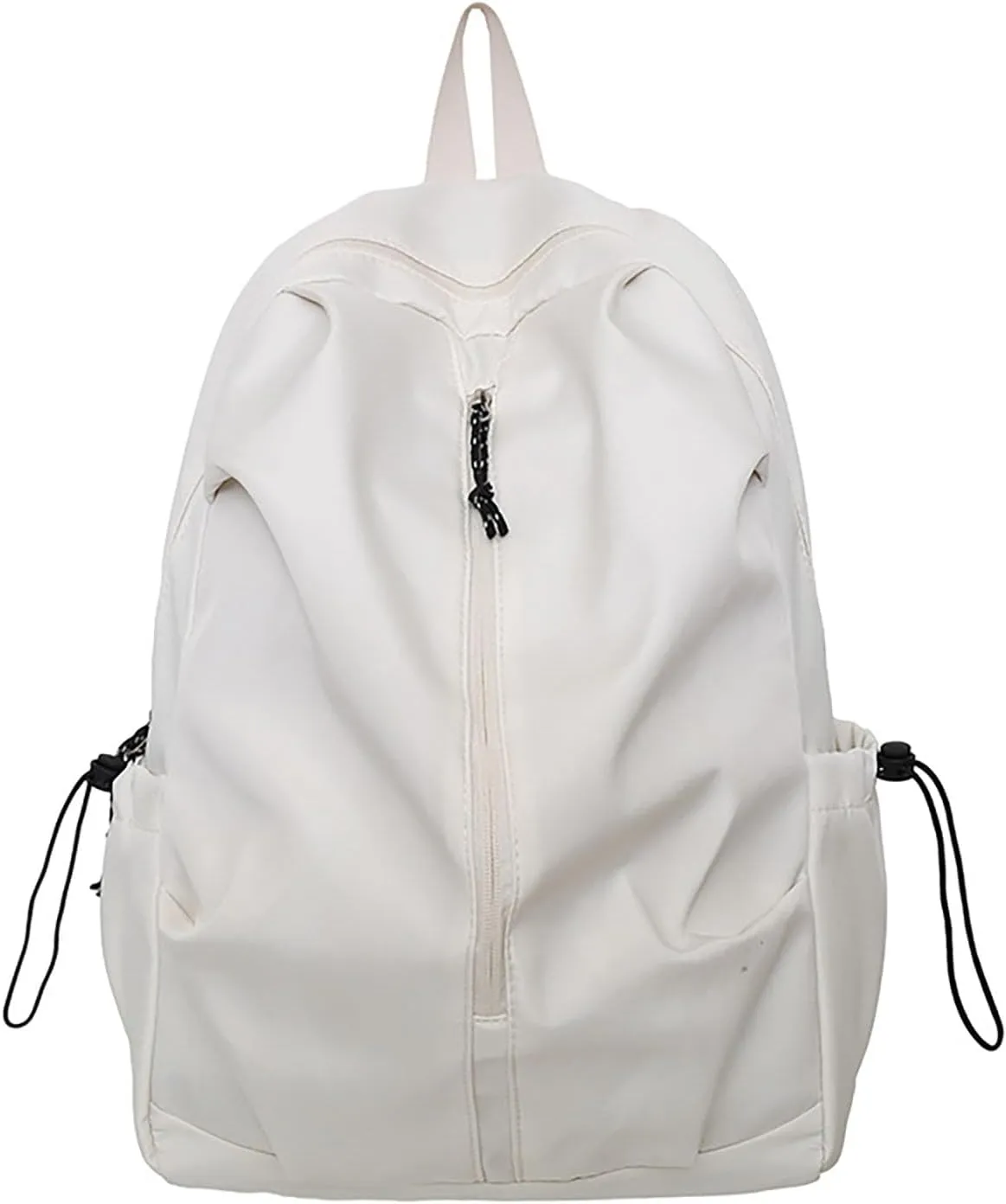 Durable Nylon 15.6 Inch Laptop Backpack - Waterproof College Commuter Travel Daypack with Anti-Theft Pocket (White)