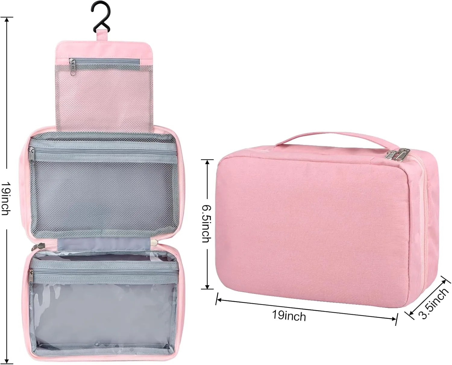 Etercycle Toiletry Bag for Women Men, Waterproof Hanging Toiletry Bags for Traveling, Portable Foldable Travel Wash bag with Hanging Hook, Shaving Bag for Bathroom Shower
