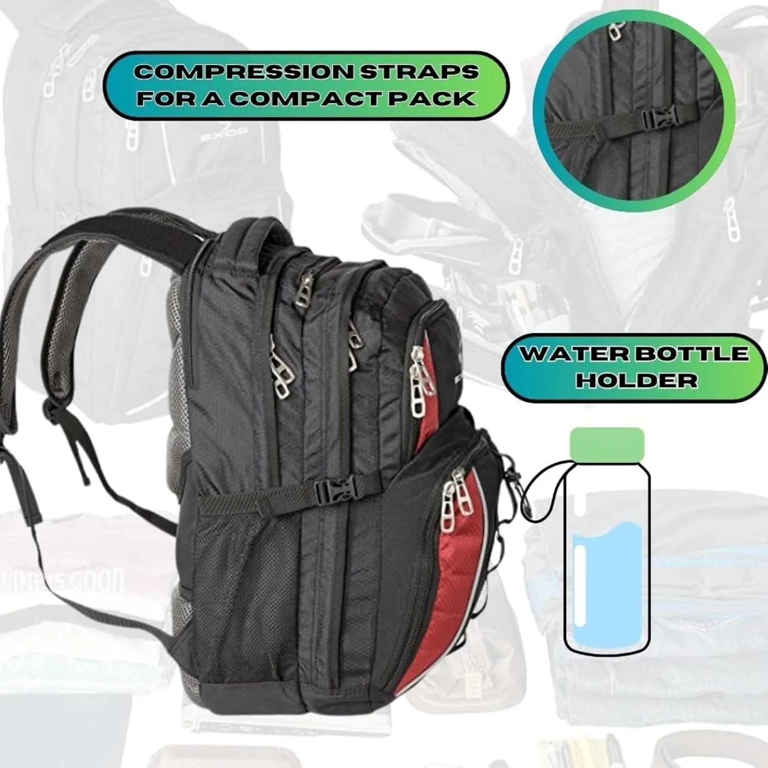 Exos Commuter Backpack - 29L Padded Laptop Backpack for Work - Backpack with Laptop Compartment - Fits Up To 17" Computers