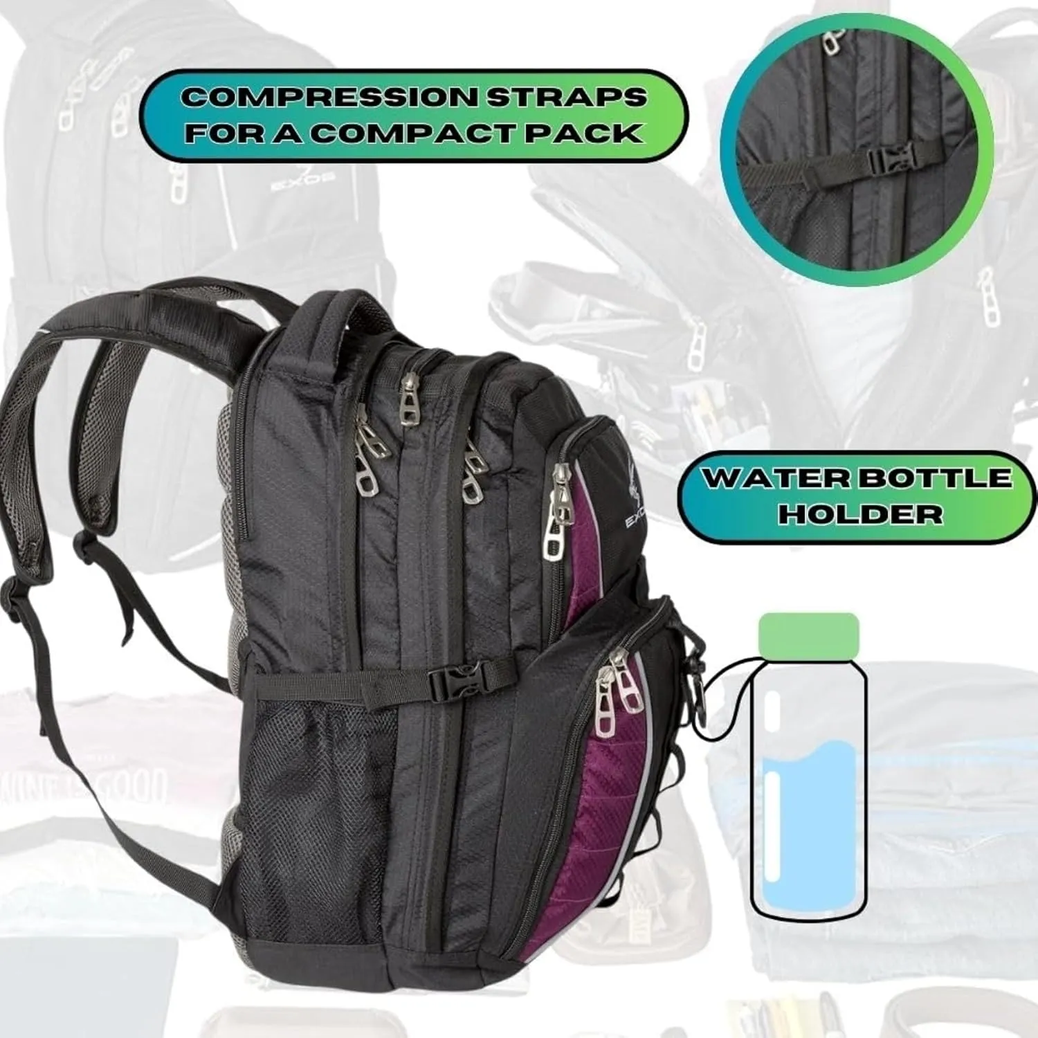 Exos Commuter Backpack - 29L Padded Laptop Backpack for Work - Backpack with Laptop Compartment - Fits Up To 17" Computers