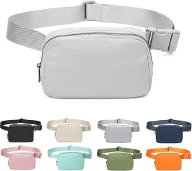 Fanny Belt Bag Waist Pack Crossbody Bags Bum Bag for Running Hiking Travel Workout Adjustable Strap for Women -grey