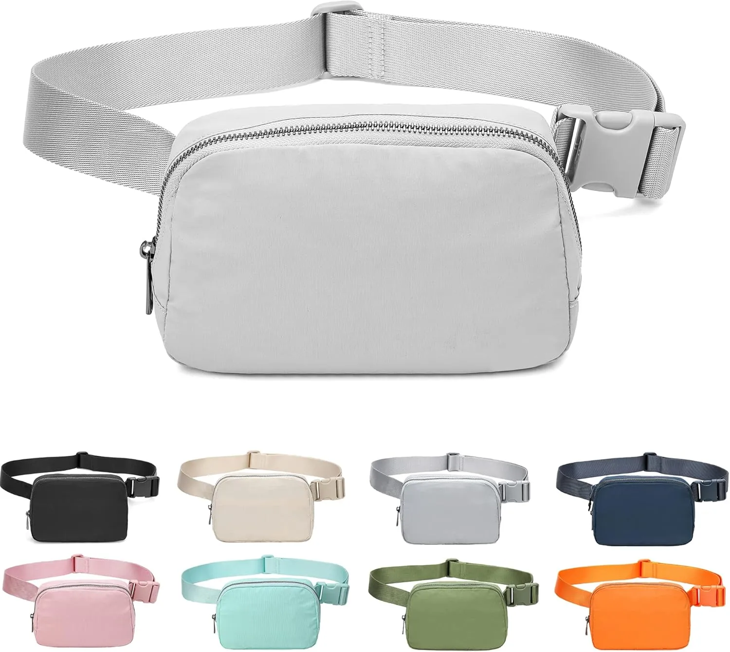 Fanny Belt Bag Waist Pack Crossbody Bags Bum Bag for Running Hiking Travel Workout Adjustable Strap for Women -grey
