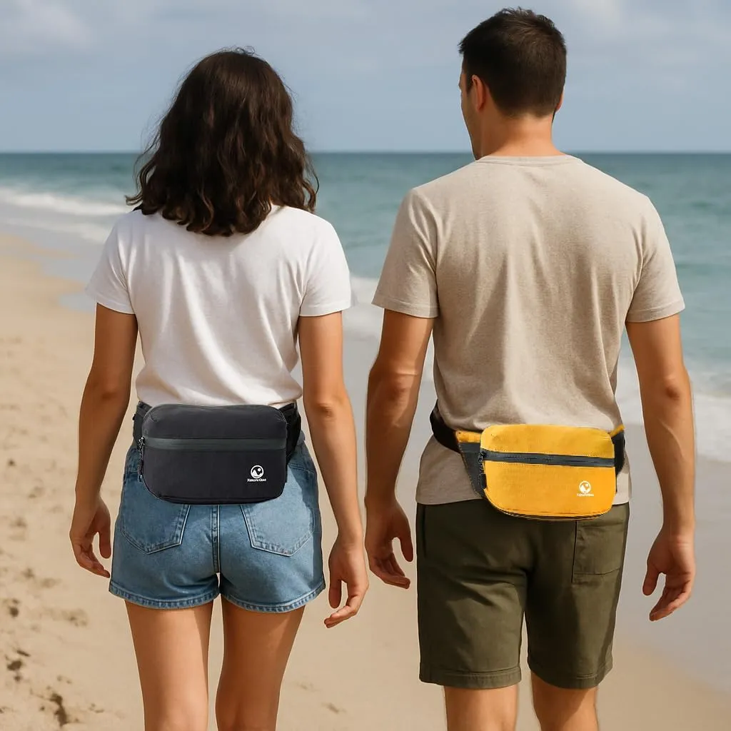 Fanny Pack for Men & Women  Waterproof Fanny Pack & Belt Bag  Stylish Cross Body Bag for Travel, Hiking & Everyday Use  Lightweight & Durable Belt Bag for Women & Men - Yellow
