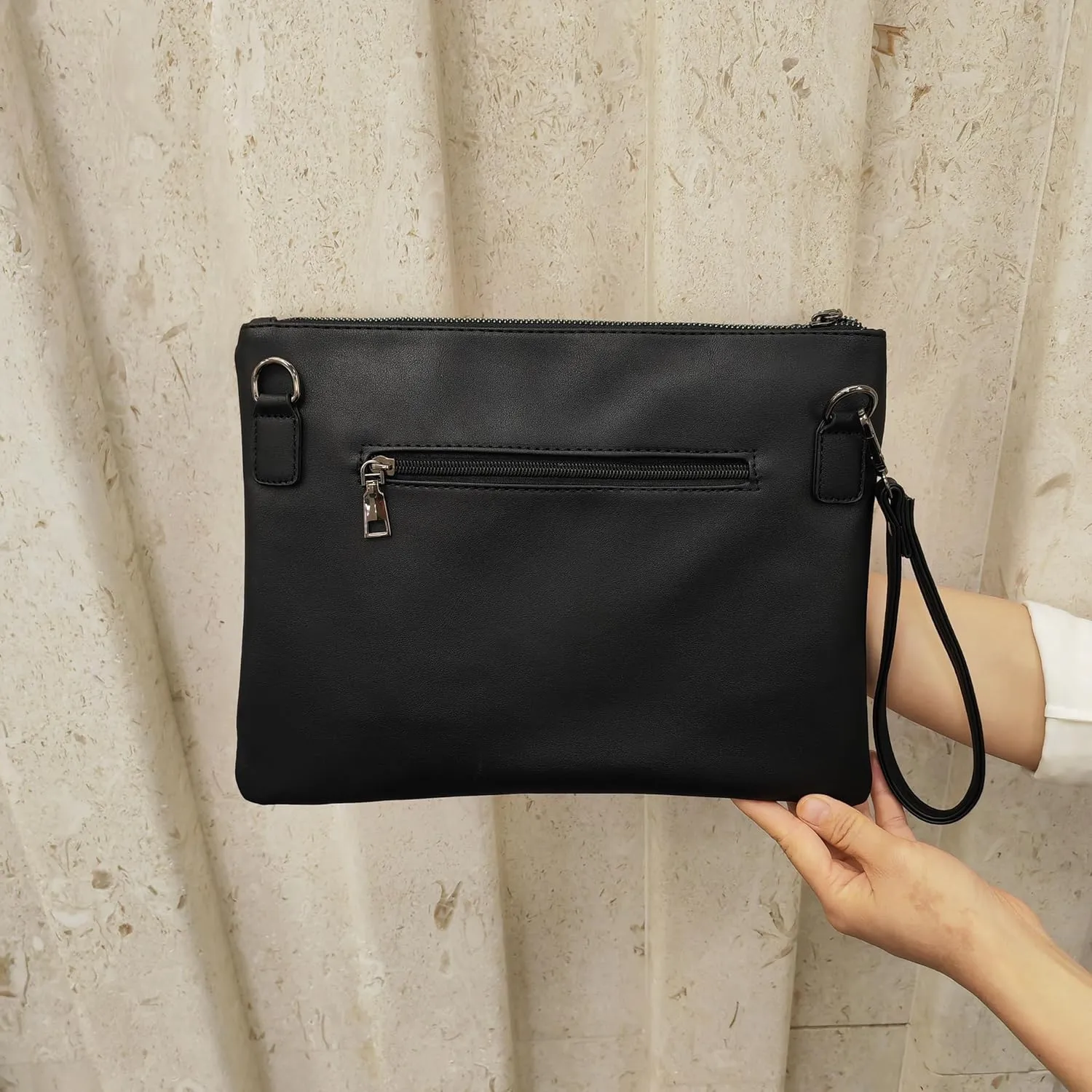 Fashion Women Clutches Rivet PU Leather Crossbody Bag Envelope Clutch Purse with Hand Strap