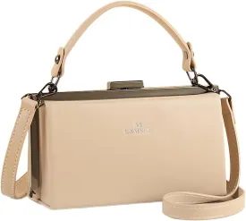 Fashion Women's Leather Evening Bag Top Handle Satchel crossbody Handbags Purses Small Hard Square Box Shoulder Bags