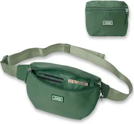 Foldable Crossbody Bags for Women & Men - Anti-Theft RFID-Safe Fanny Pack with Smart Lockable Zippers and Cut-Resistant Strap - Lightweight Waist Pack for Travel & Everyday Use - Army Green