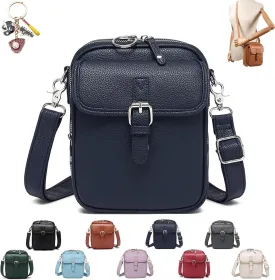 Forcipower Crossbody Leather Bag for Women, Adjustable Shoulder Strap, Multi-Slot Multifunctional Large Capacity Bags