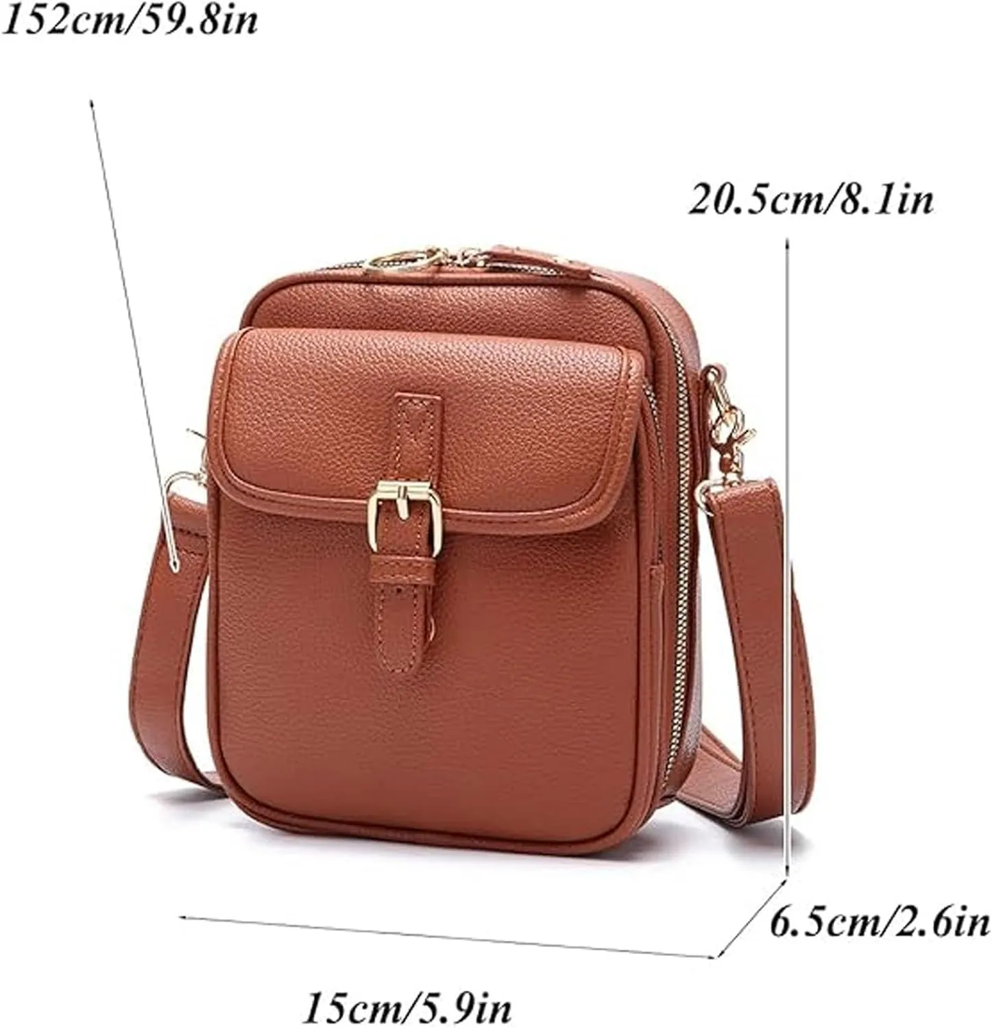 Forcipower Crossbody Leather Bag for Women, Adjustable Shoulder Strap, Multi-Slot Multifunctional Large Capacity Bags