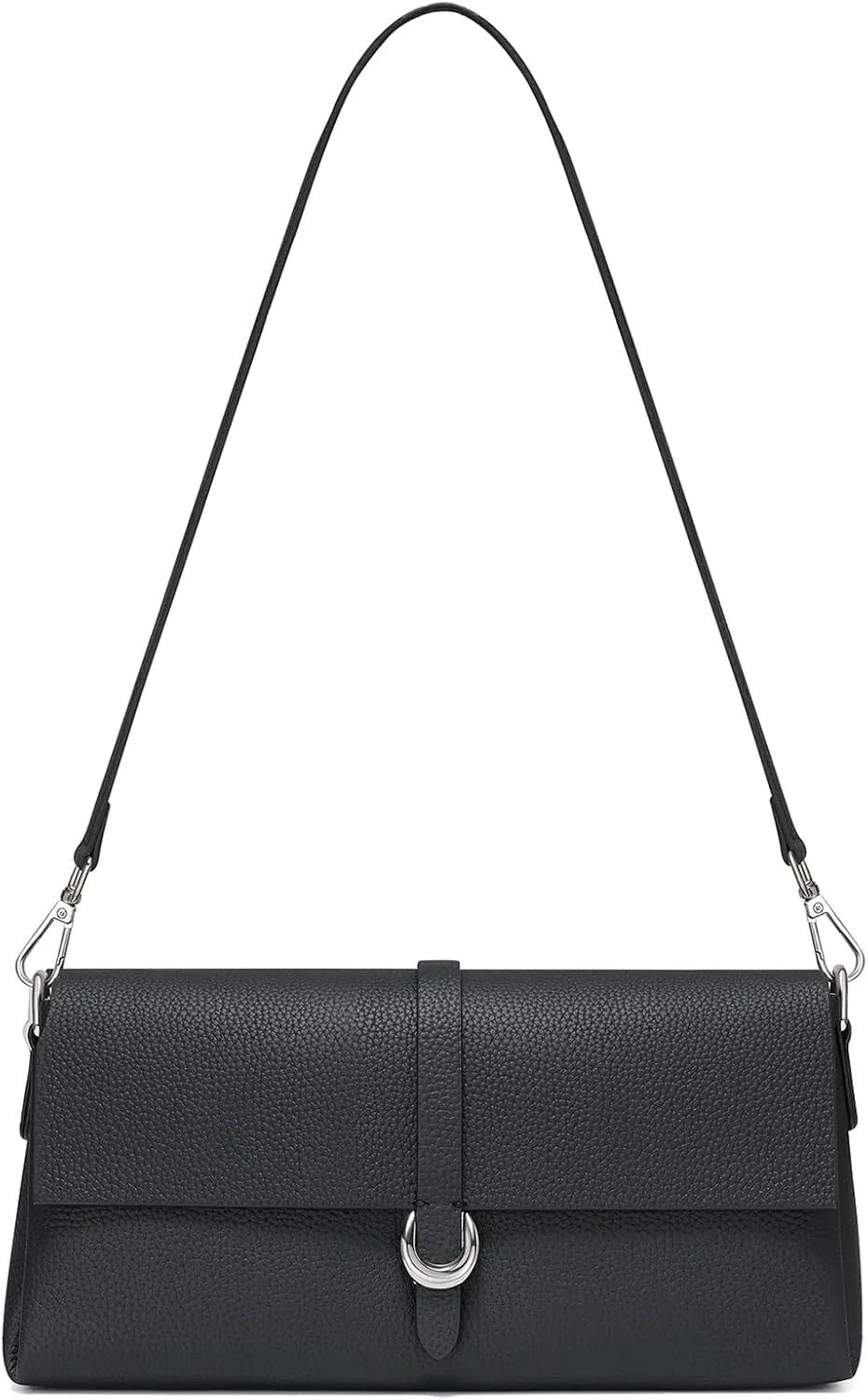 Genuine Leather Clutch Purses for Women Shoulder Bag Trendy Top-Handle Handbags with 2 Adjustable Straps