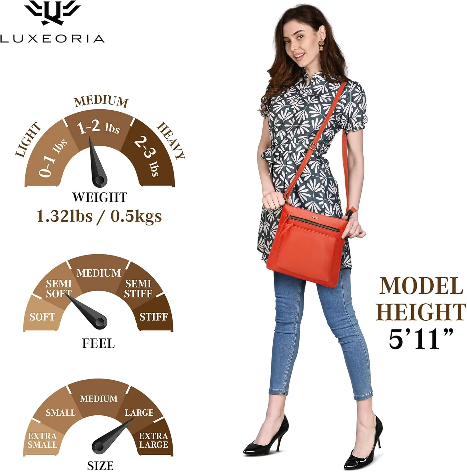 Genuine Leather Crossbody Bags for Women, Premium Handmade Leather Purses - Shoulder Handbags, Adjustable Strap