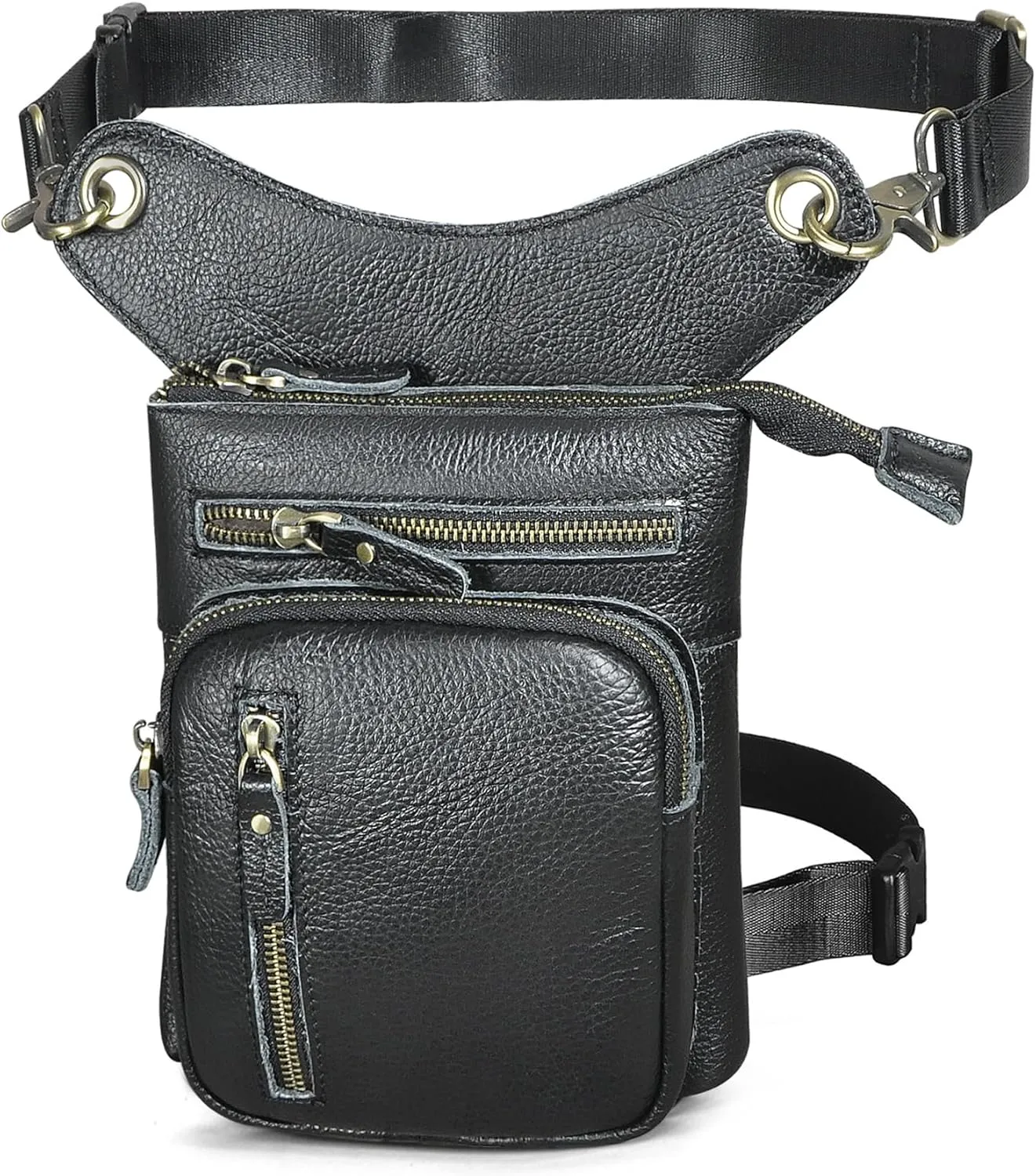 Genuine Leather Waist Pack Drop Leg Bag for Men Women Belt Bumbag Multi-Purpose Motorcycle Bike Outdoor Sporting Hicking Waist Hip Pack Messenger Shoulder Bags