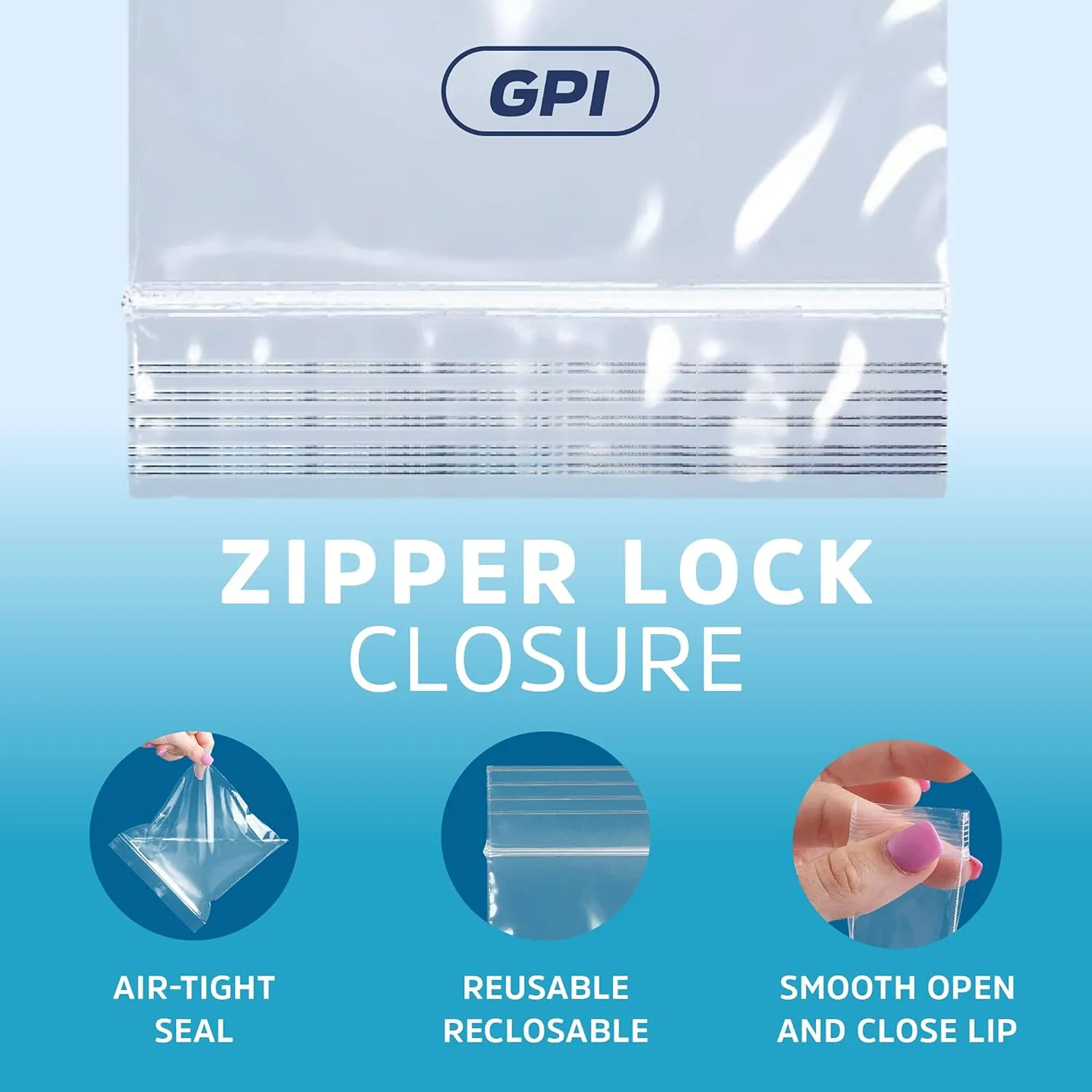 GPI- Clear Plastic Reclosable Zip Poly Bags, Case of 100, 2 Mil Thick, 2 Inch x 3 Inch, For Travel, Storage, Shipping