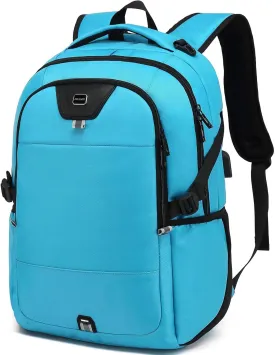 INSAVANT Laptop Backpack 15.6 Inch Water Resistant Backpacks Durable College Travel Daypack Anti Theft with USB Charging Port Best Gift for Men Women(15.6 Inch, Sky Blue)