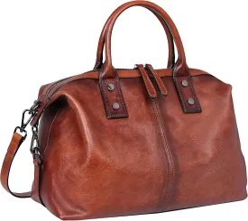 Iswee Genuine Leather Satchel Tote Bag Top Handle Handbag Designer Shoulder Bag Large Capacity Cross Body Bag