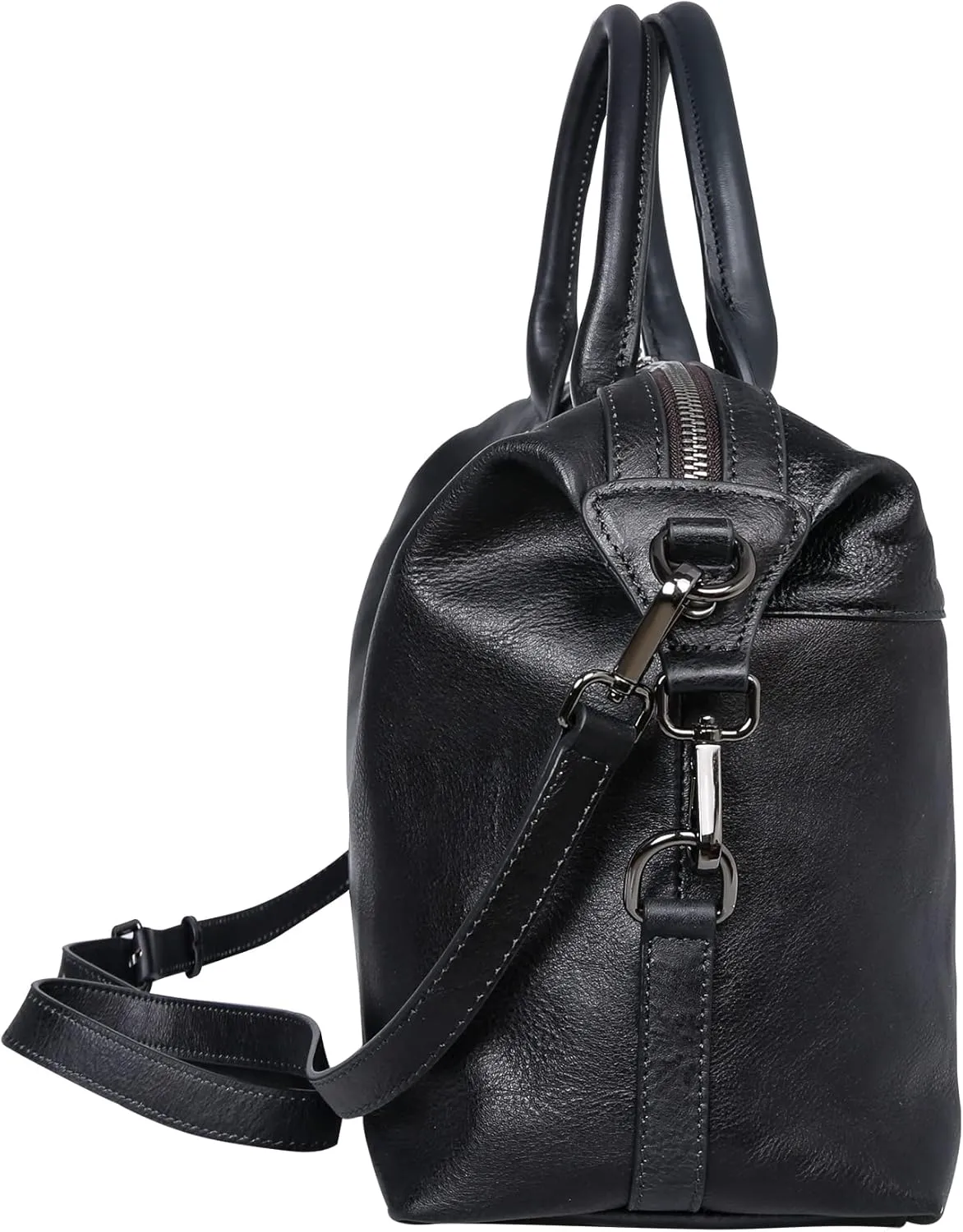 Iswee Genuine Leather Satchel Tote Bag Top Handle Handbag Designer Shoulder Bag Large Capacity Cross Body Bag
